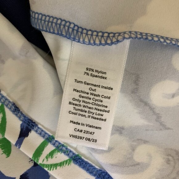 Talbots Blue Green Floral Print Front Knot Shirt Dress Stretch Button Up Small - Picture 5 of 5